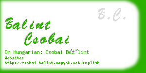 balint csobai business card